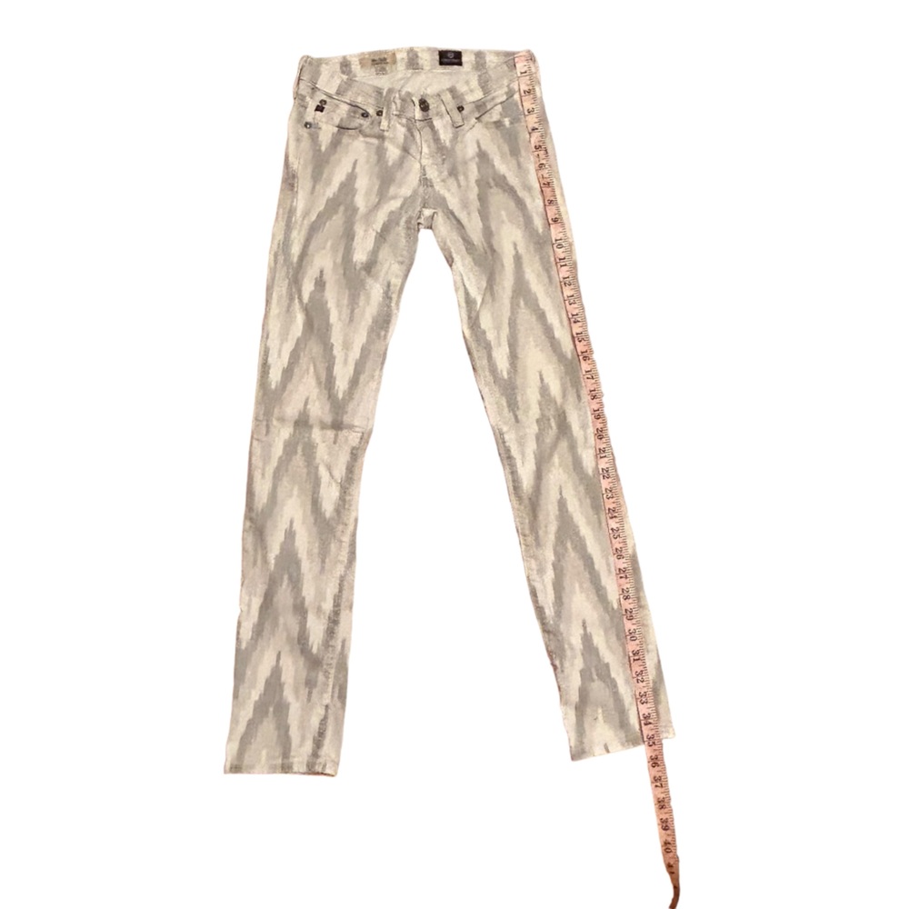 AG Vintage Lo Rise Jeans the stilt skinny jeans gray zig zag tribal print - Picture 6 of 9